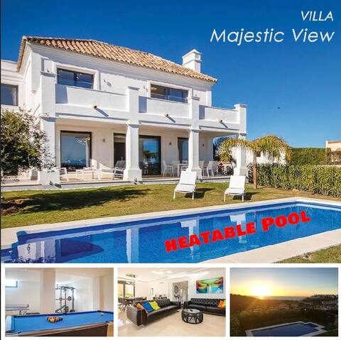 Elegant villa with great sea views & heatable pool