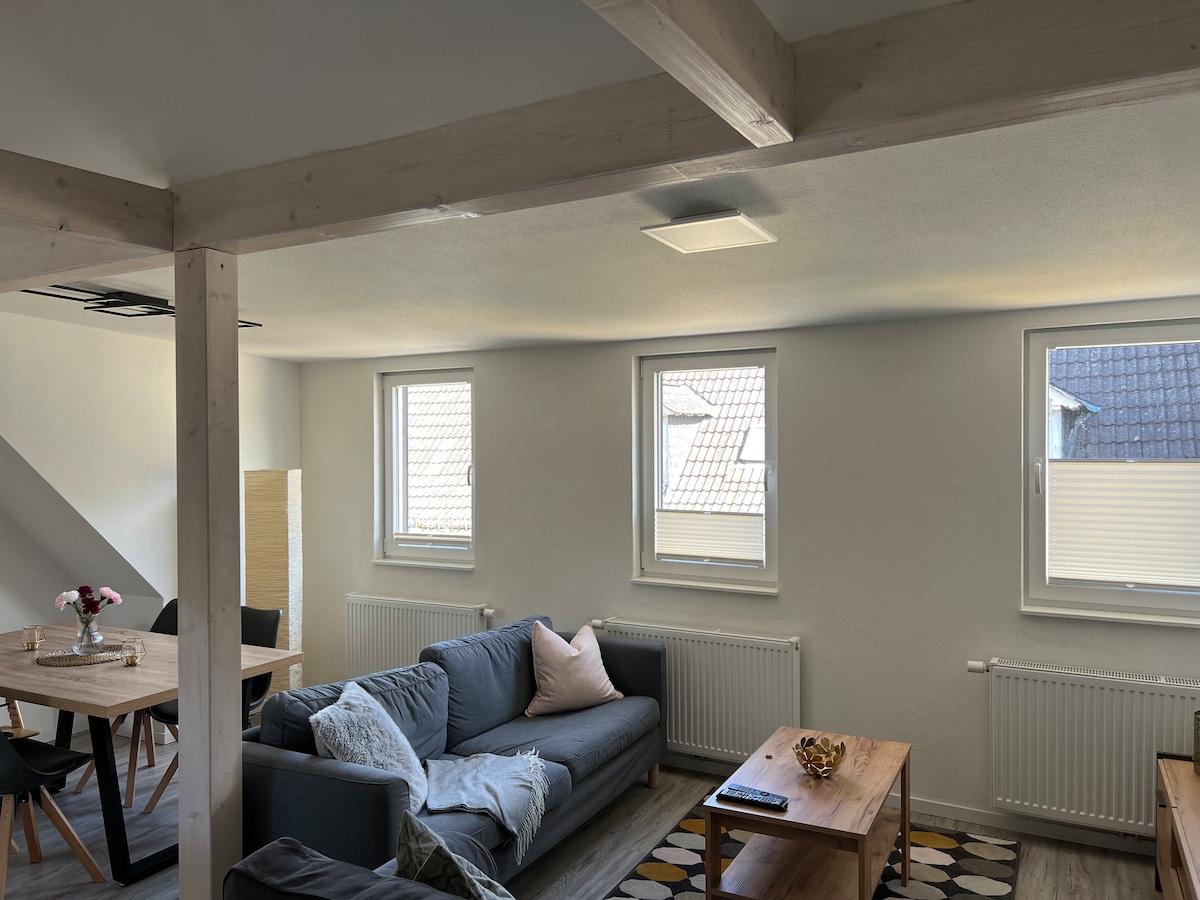 Modern 4-room loft with 3 beds and separate work space