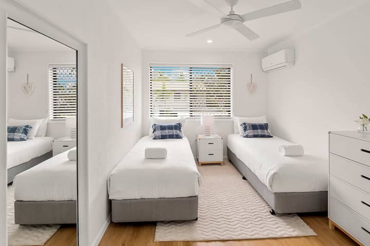 Bright second bedroom provides flexible accommodation for family or friends