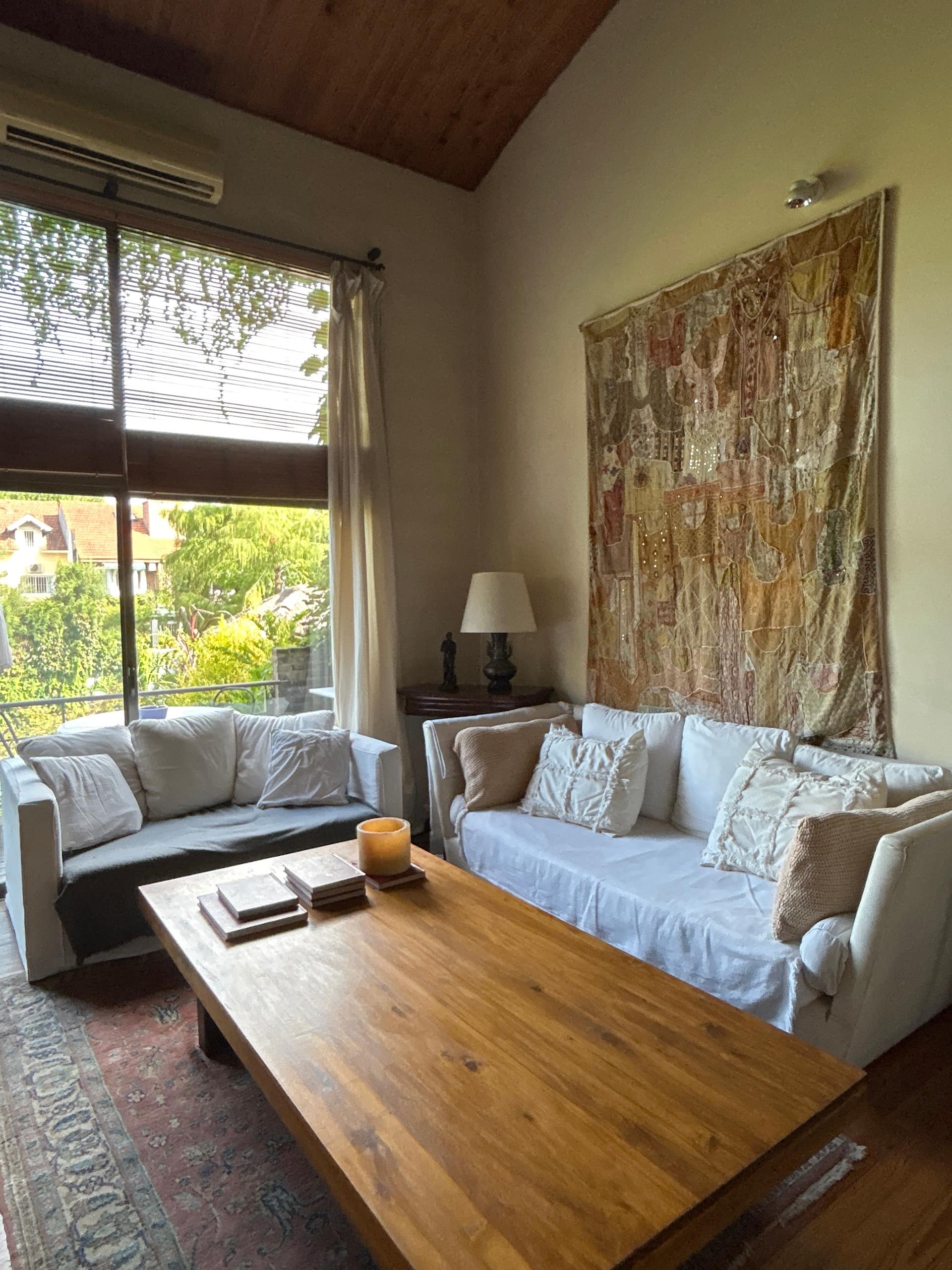 Modern duplex with pool, patio and garden