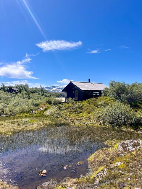 Classic mountain cabin in great mountain terrain