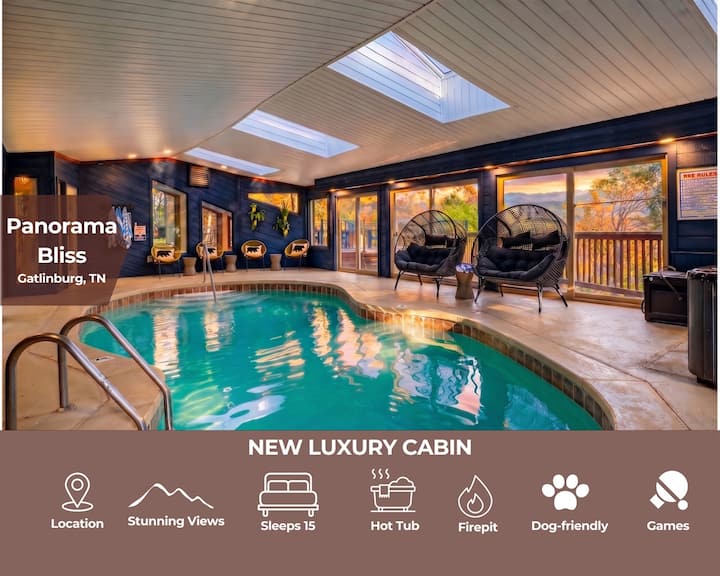 Luxe Cabin * Stunning Views * Heated Pool * Sauna * Hot Tub * Location - Gatlinburg, TN