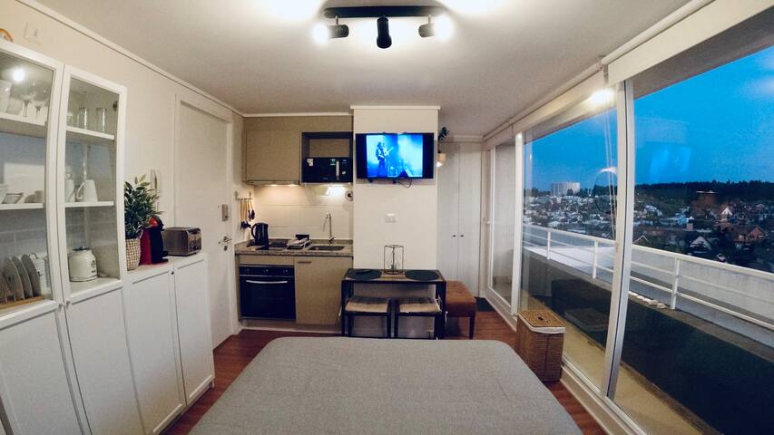 Entire home with Studio bedrooms in Concon - Acogedor dpto equipado en Concón - Estacionamiento