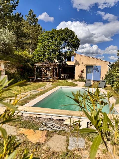 Atypical house with heated swimming pool.