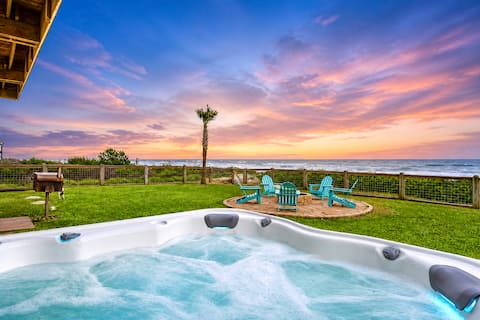 Beachfront | Hot Tub & Fire Pit | Sleeps 16