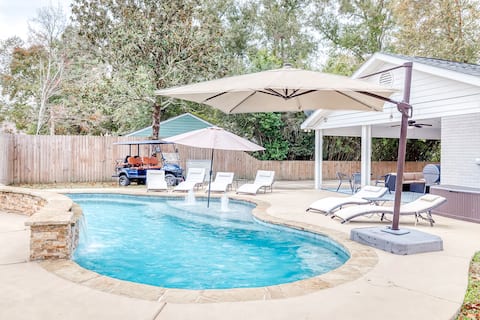 POOL w/Heating Option! Walk to Beach! Golf Cart!