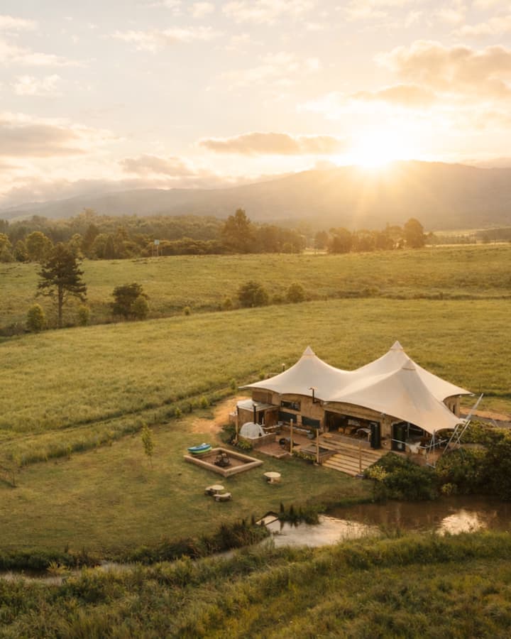 Karkloof Luxury Tented Camp-river & Mountain View - Howick
