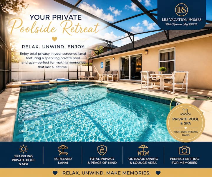 *Free Pool Heat* Disney/epic/gamesroom/jacuzzi/4br - Kissimmee