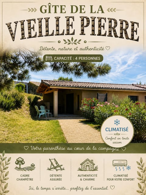 The old stone gîte (air-conditioned)