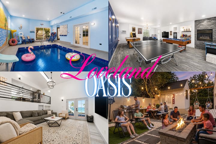 Loveland Oasis w/ Indoor Heated Pool & Game Room