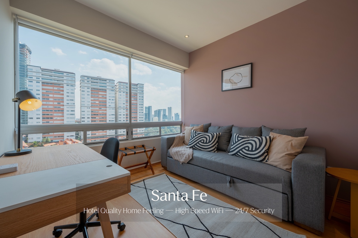 Top performing Airbnb: Capitalia | 3BR Condo with Parking, gym & Terrace in El Yaqui