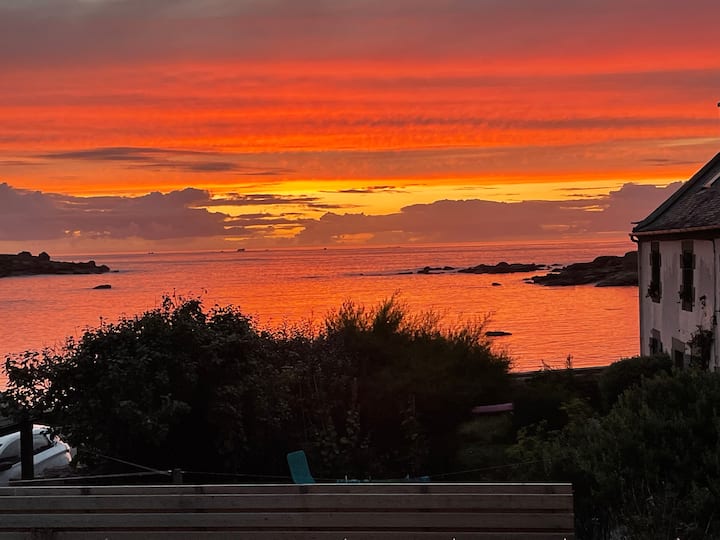 Maison Lumineuse Face à La Mer Et Aux Iles 6 P - Porspoder