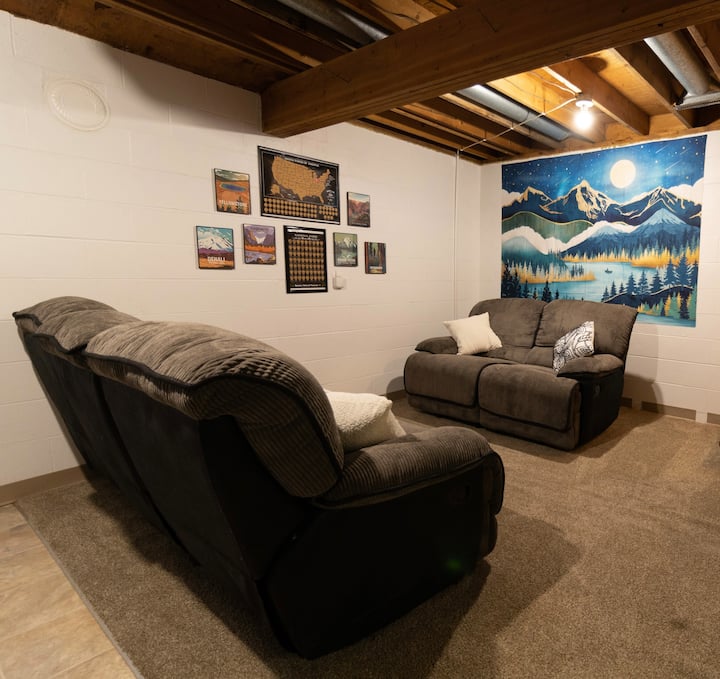 Lounge living room in the basement