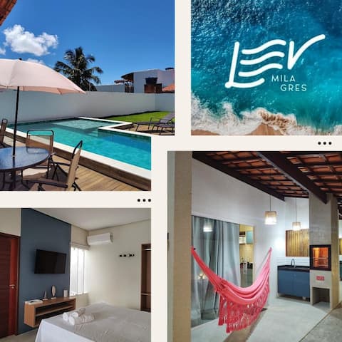 Airbnb em destaque: [2]Chalet 400 meters from the beach - Your home in Milagres em São Miguel Dos Milagres