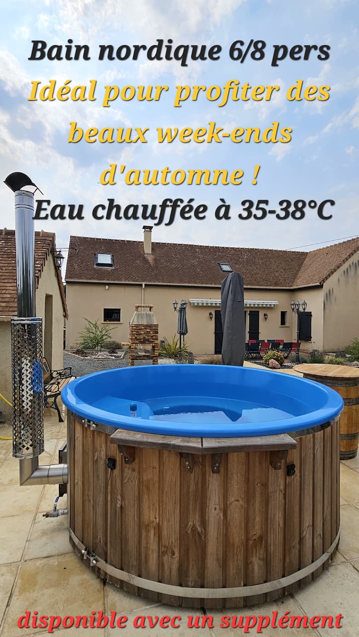 Gîte Les Chalottières 12 Pers Avec Bain Nordique - Sarthe