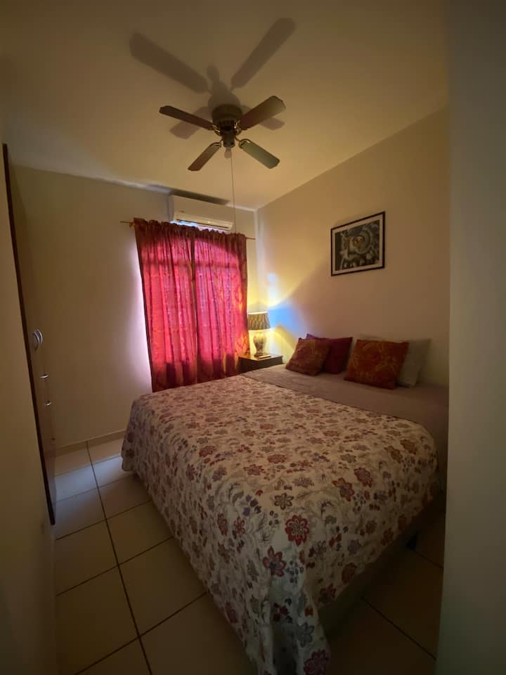 Chumba chenye mwonekano wa jiji, AC na makabati 