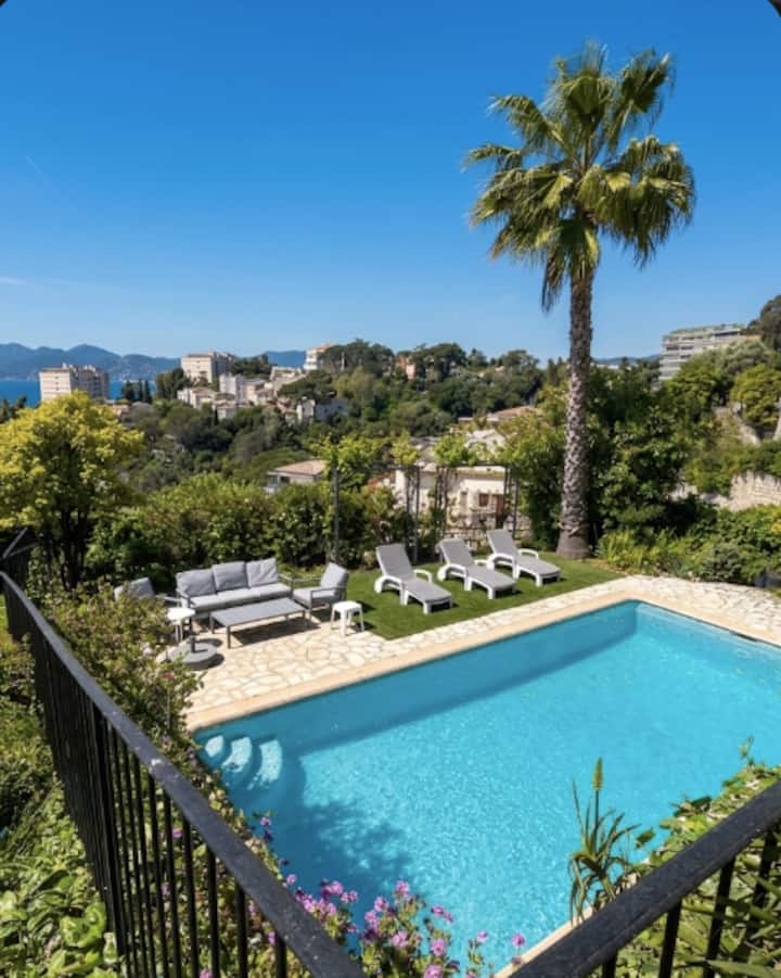 Villa Oasis Vue Mer Avec 4 Chambres Piscine Jardin - Cannes