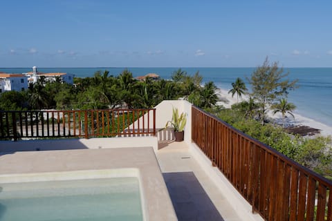 Seaside Penthouse with Private Pool & Sunset Views