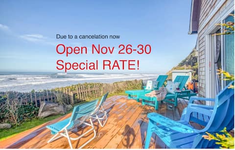Warm & Cozy Beachfront Retreat, with covered deck!