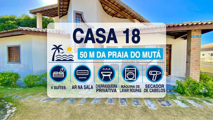 CSP18: MUTÁ BEACH 50m | 4-BEDROOM HOUSE with A/C