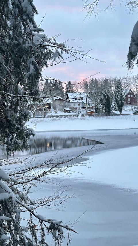 Lakeside retreat with sauna & yoga room - for groups