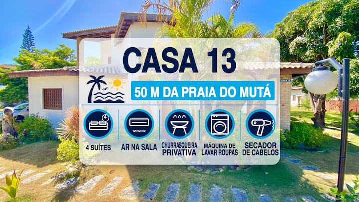 CSP13: MUTÁ BEACH 50m | 4-BEDROOM HOUSE with A/C