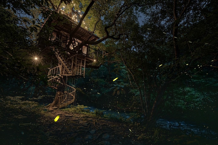 Treeful; Spiral Treehouse + Aerohouse1 set - Treehouses for Rent