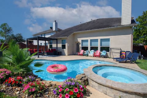 Katy Oasis With Luxury Heated Winter Pool