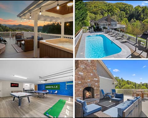 Pool with Mountain Views | Hot Tub & Gameroom!