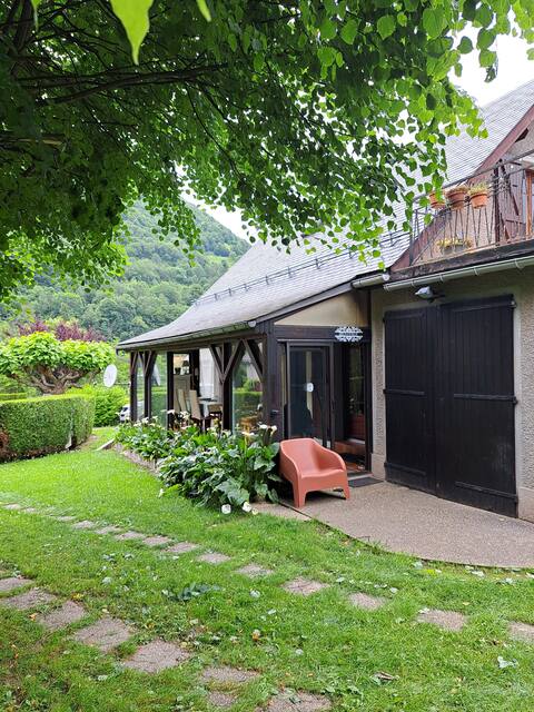 Mountain home with private flower garden