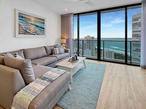 Successful Airbnb property: Luxe Oracle Tower 2 Ocean View Lvl 29 Pool Parking in Broadbeach