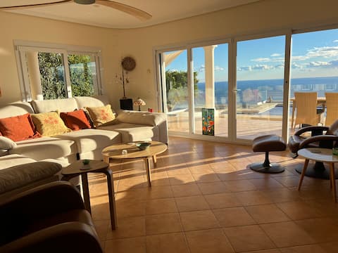 Successful Airbnb property: Sea View Altea Hills Solar Heated Pool 4 King Beds in Altea