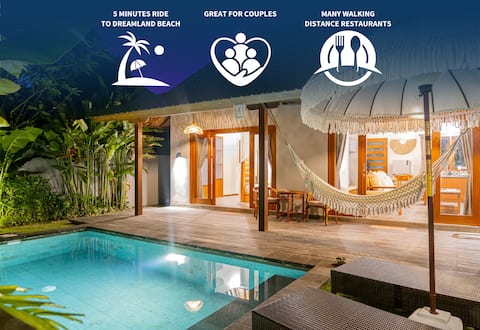 Romantic Bingin Villa with Pool Near Beach & Cafés