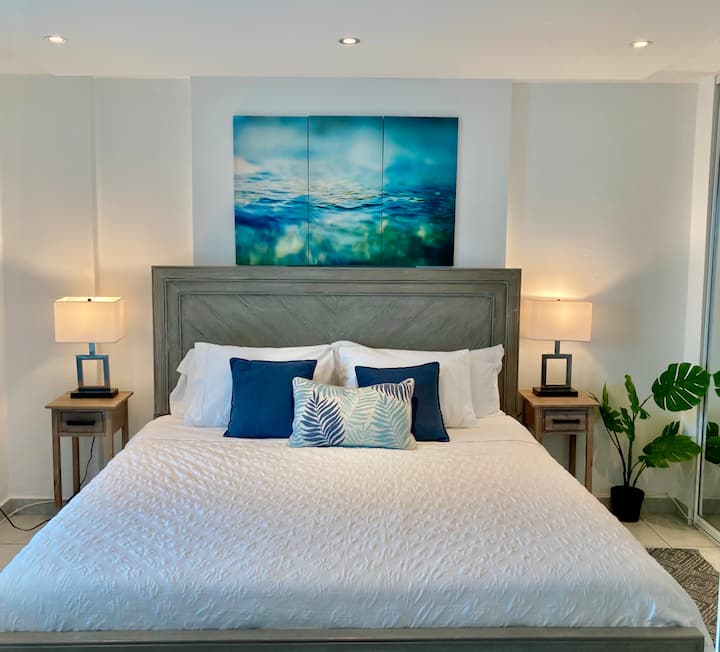 Შესანიშნავი კომფორტული საწოლი დიდი ზომის, მაღალი ხარისხის ბალიშებითა  და თეთრეულით. Დიდი კარადა ორგანიზატორით, საუთოებელი მაგიდით და უთოთი. უშაქრო ფარდები. 