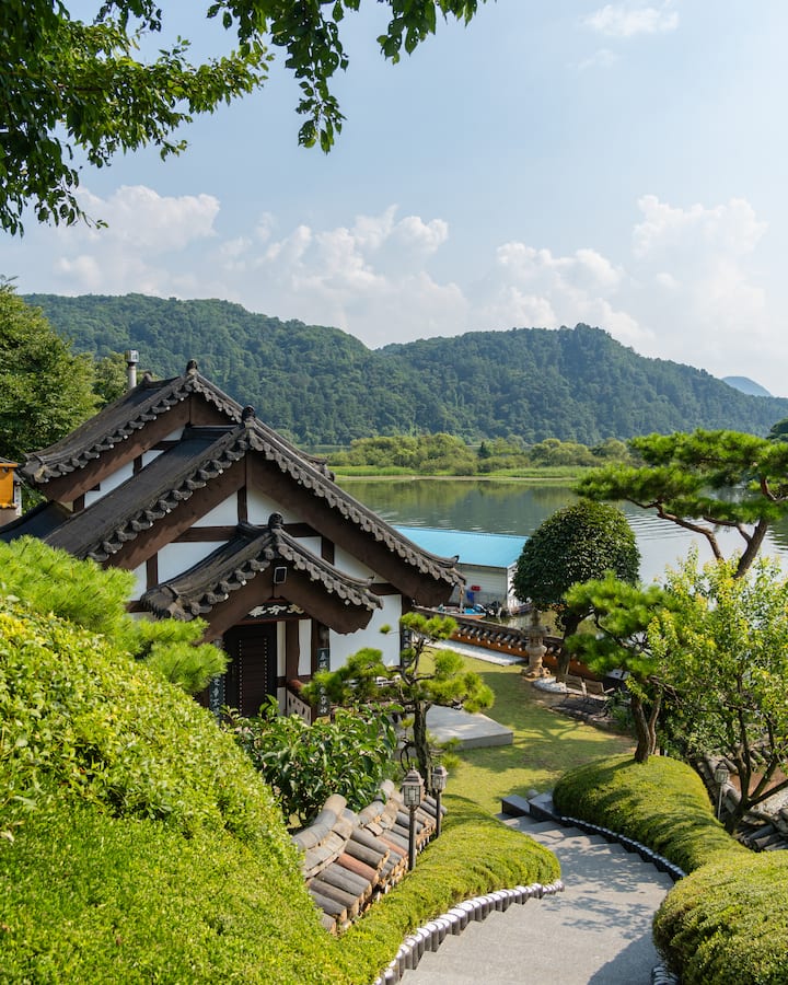 Private Hanok stay surrounded by forests facing the Bukhan River