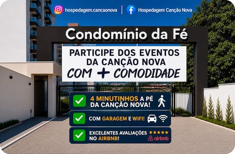 Apartment with Garage and Wi-Fi, 4 minutes from Canção Nova