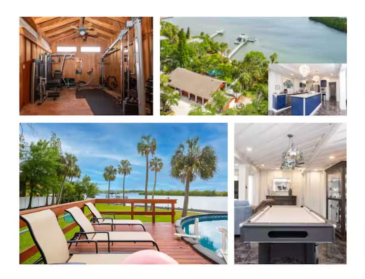 Waterfront 6br Oasis Pool Gym Huge Dock - Riverview, FL