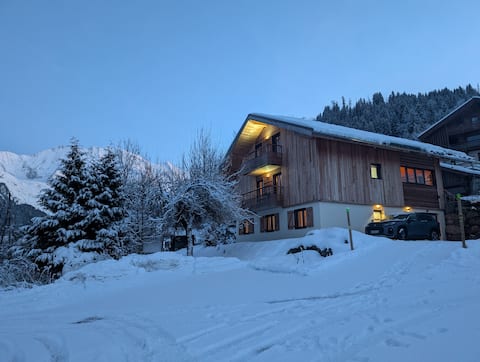 Chalet ski in/ski out, sauna & spa, view Mt Blanc