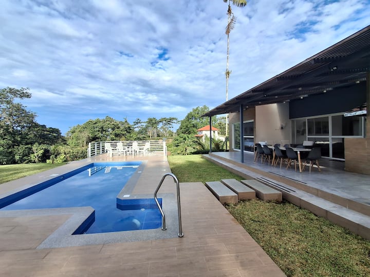 Private heated pool. 4 bedrooms and 4 bathrooms.