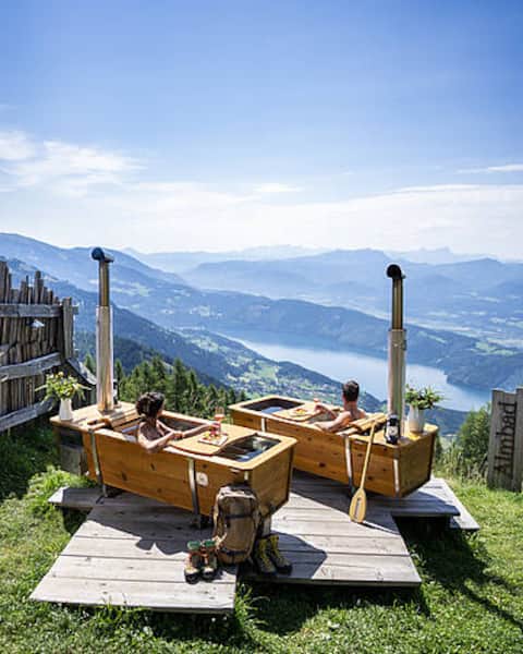 Tiny house near Lake Millstatt with hot tub