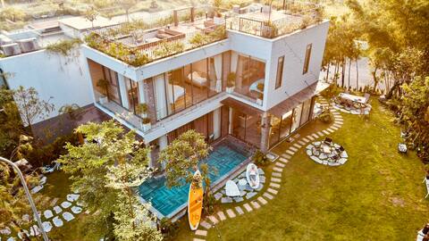 5PN villa, warm tank (with fee) ,1000m campus