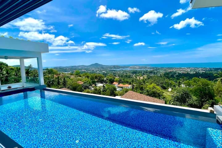 Villa Piscine Privée, Vue Mer Panoramique - Ko Samui