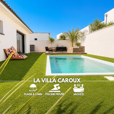 Heated pool villa & jacuzzi | Beach 5 min