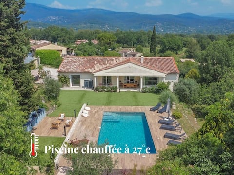 5* 220 m² villa, 4 bedrooms, heated pool & park