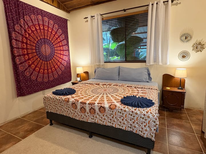 This room has a new king-size bed.