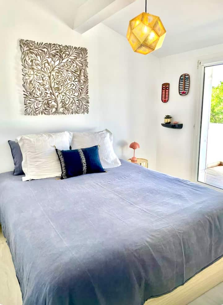 Chumba cha 1 cha kulala kilicho na kitanda 160 kilicho na mtaro wa kujitegemea 