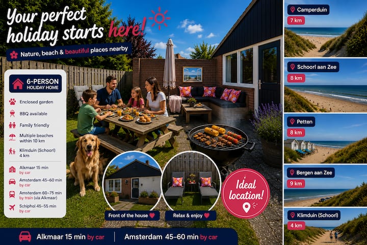 6 Pers Huis Met Tuin Vlakbij Strand & Duinen - Nordholland