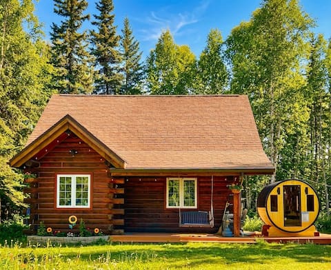 Northern Lights Log House w/ Sauna