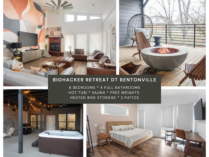 10 Beds + Sauna+ Hot Tub! Dt Bentonville - 本頓維