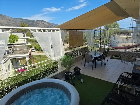 Jacuzzi, View & Sea, near Delphi !